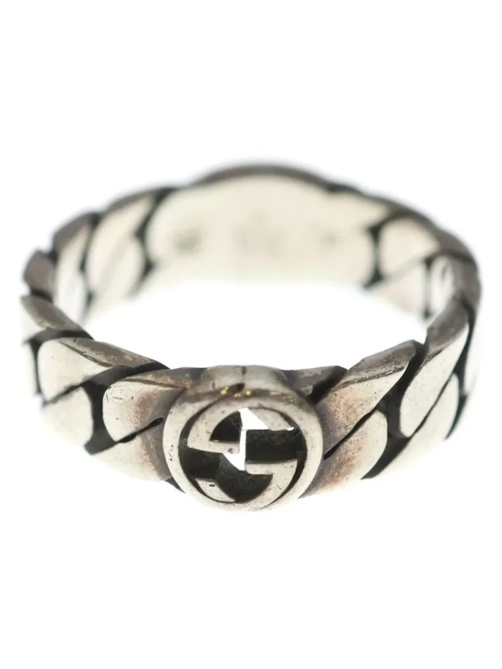 Gucci Interlocking Chain Ring Silver